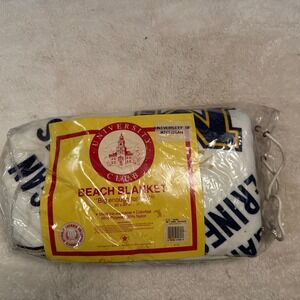 Vintage Michigan University Club  U Of M New Vintage Blanket Wolverines  60 X 90